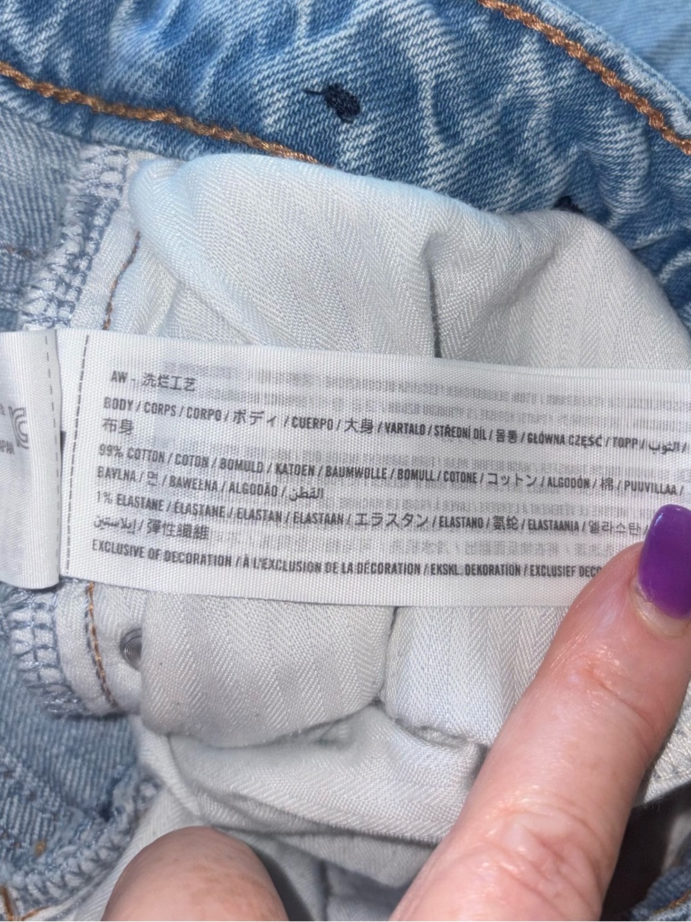 Abercrombie Curve Love 90s Relaxed Jean High Rise Wide Cuffed Hem Light Wash 27 - Picture 6 of 6